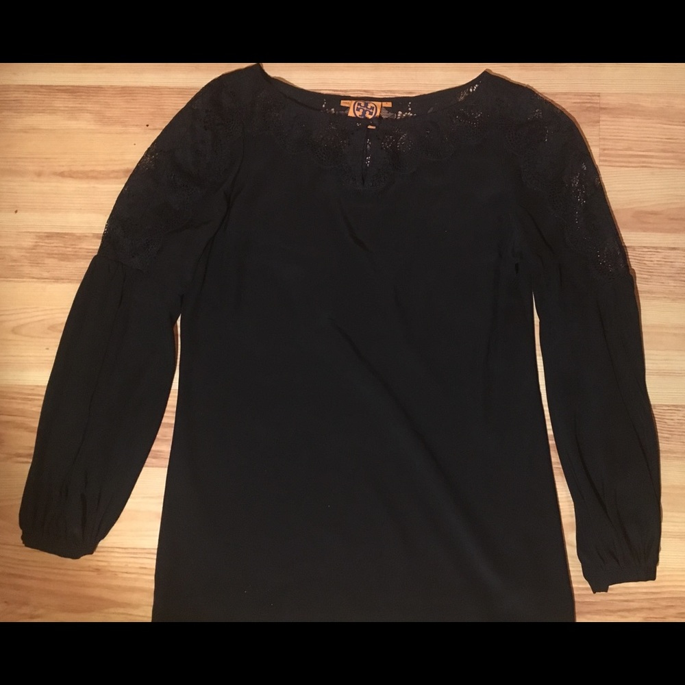 Tory Burch size 8 lace detail silk blouse